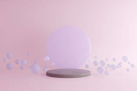 Abstract mock up of geometry podium, Minimal style. 3D rendering.