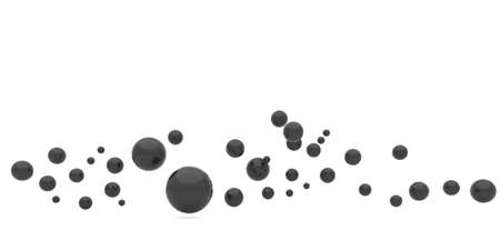 3D rendering of dark sphere on white background.の写真素材