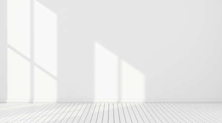 3D rendering of empty room with shadow on wall.の写真素材