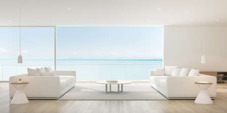 3d render of modern living room with sofa and wooden floor.
