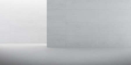 3d render of empty concrete room with shadow on the wall.