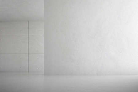 3d render of empty concrete room with shadow on the wall.の写真素材