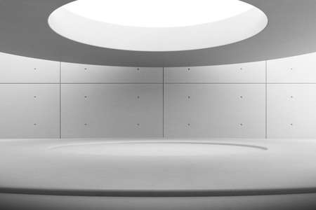 3d render of empty concrete room with shadow on the wall.の写真素材