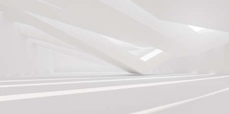 3d render of empty concrete room with shadow on the wall.の写真素材