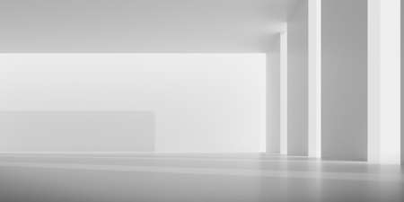 3d render of empty concrete room with shadow on the wall.の写真素材