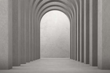 3d render of concrete arch.の写真素材
