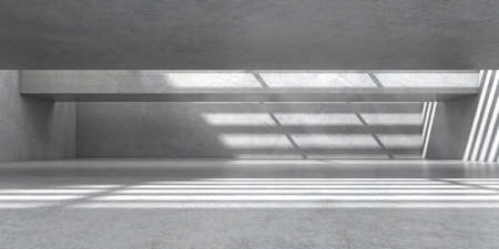 3d render of empty concrete room with shadow on the wall.の写真素材