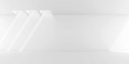 3d render of empty concrete room with shadow on the wall.の写真素材