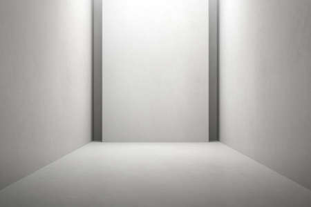 3d render of empty concrete room with shadow on the wall.の写真素材