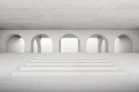 Abstract architecture space, Interior with concrete wall. 3d render.
