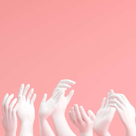 Trendy scene of hand gestures, Minimal concept, 3d rendering.の写真素材