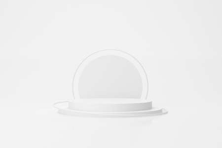 Mockup of abstract geometry podium, Minimal, Product presentation. 3D rendering.の写真素材