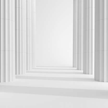 3d rendering of classic columns in the white empty interior.の写真素材