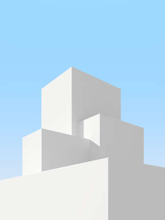 3D illustration of abstract architecture background, Minimal architectural poster.