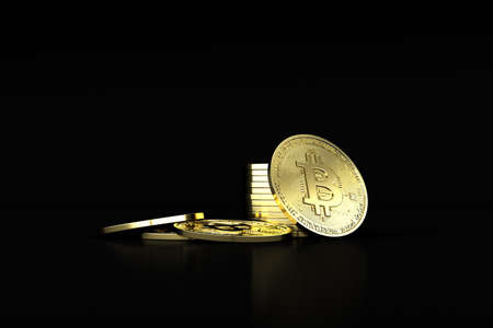 3d Illustration of cryptocurrency bitcoin. Future currency.の写真素材