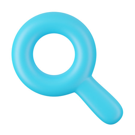 3d render of stock magnifying glass icon isolated on white background.の写真素材