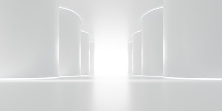 3d render of abstract concrete architecture design.の写真素材