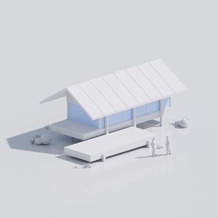 3d render of a modern house, Real estate concept.の写真素材