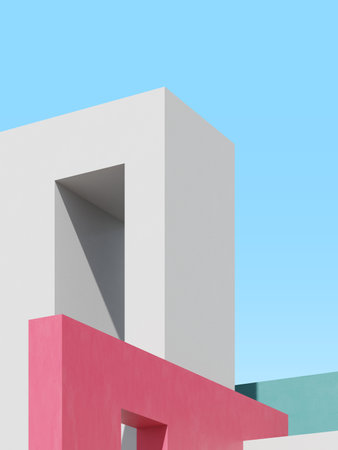 3d illustration of abstract architecture background.の写真素材