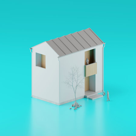 3d render of a modern house, Real estate concept.の写真素材