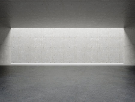 3d render of empty concrete room with natural light.の写真素材