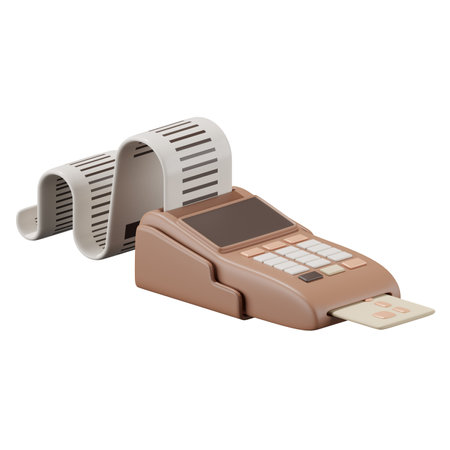 3d render of payment terminal, Shopping online concept.