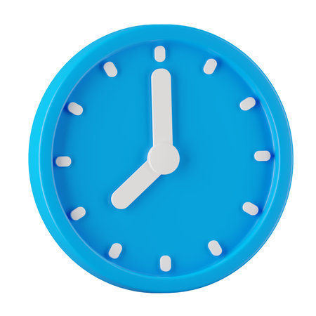 3d icon render of blue clock.の写真素材