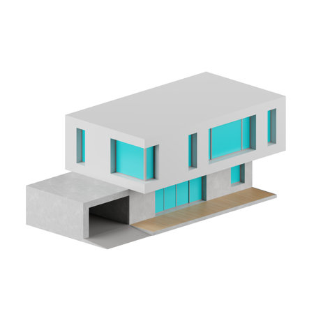 3d render of modern modern house.の写真素材