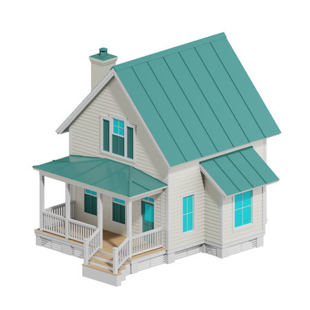 3d render of modern cottage house.の写真素材