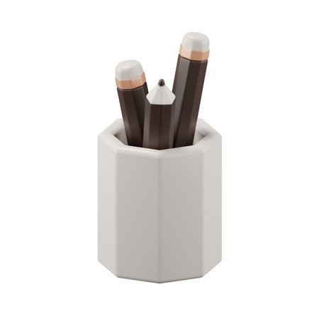 3d render of pencils in a cup.の写真素材