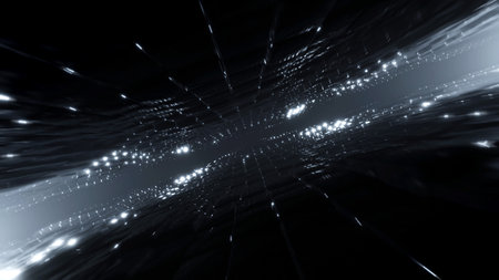 3d rendering of abstract dark space geometry background, Sci-fi concept.の写真素材