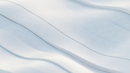 3d rendering of abstract white waves background.の写真素材