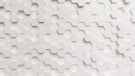 3d rendering of abstract white geometric background.の写真素材