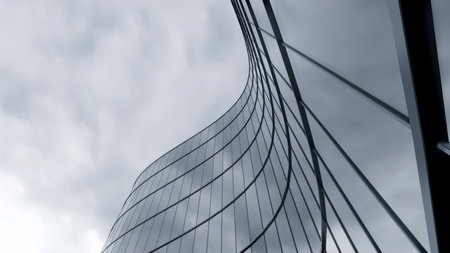 3d rendering of office glass building, modern architecture.の写真素材