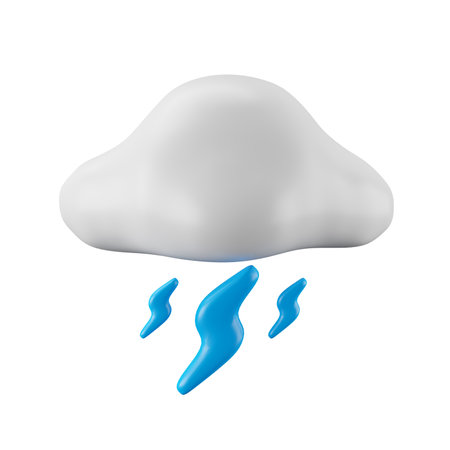 3d icon rendering of cloud and thunder, weather forecast.の写真素材