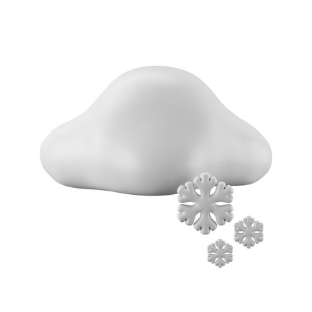 3d icon rendering of snowy day, weather forecast.の写真素材