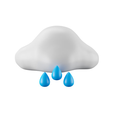 3d icon rendering of rainy day, weather forecast.の写真素材