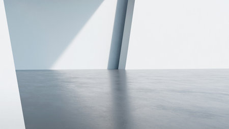 3d render of abstract modern architecture with empty concrete floor, car presentation background.の写真素材