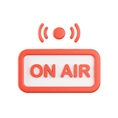 3d rendering of on air icon.の写真素材