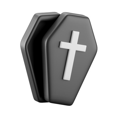 3d icon of halloween coffin.の写真素材
