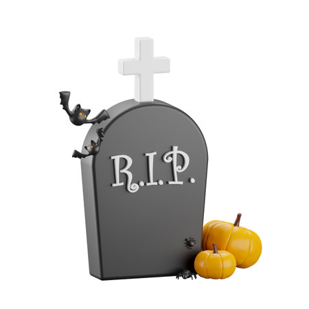 3d icon of halloween graveyard.の写真素材