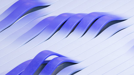 3d rendering of abstract gradient blue waves background