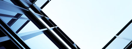 Skyscraper corporate office building with glass window, 3d rendering of modern architecture