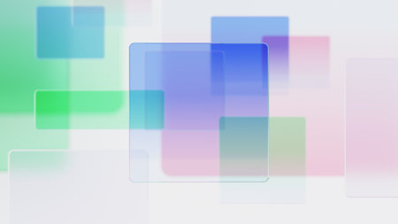 3d rendering of abstract transparent geometry glass with gradient colors, Computer digital concept