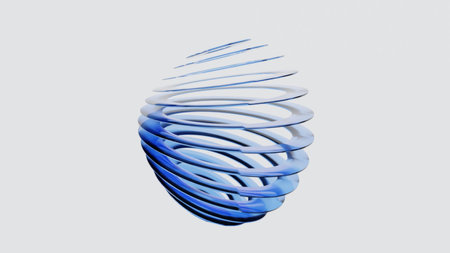 3d rendering of abstract transparent geometry glass with blue colorの写真素材