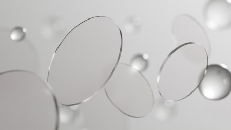 3d rendering of abstract transparent geometry glass with round shape, Computer digital conceptの写真素材