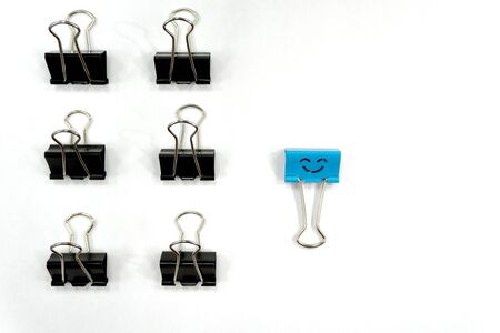 Different binder clip on whiteの写真素材