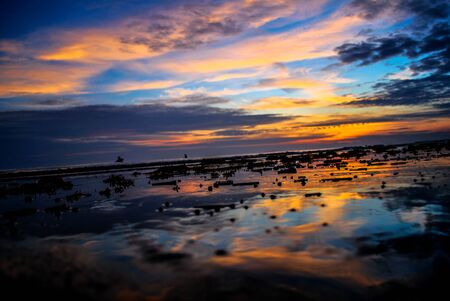 Sunset on the seaの写真素材