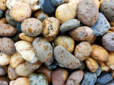 Many color stones, many sizes, used to decorate the garden.の写真素材