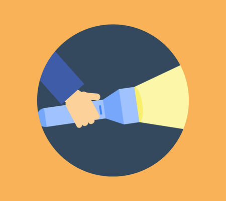 flashlight icon in flat styleのイラスト素材